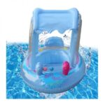 Sainteve Φουσκωτό Σωσίβιο Θαλάσσης Με Σκέπαστρο Μπλε 71x60cm SY-A1047 – Sunshade baby care seat - Image 2