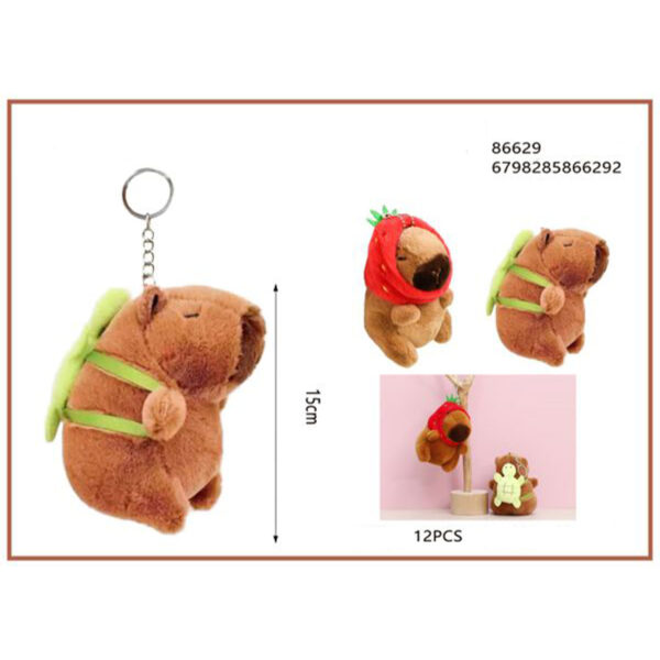 86629 Μπρελόκ Λούτρινο 15cm 86629 Capybara με Χελωνίτσα