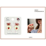 Παιδικά σκουλαρίκια κόκκινο φιόγκο φράουλας 83053