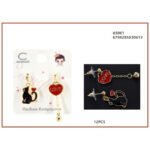 Παιδικά σκουλαρίκια σχέδιο με μια μαύρη γάτα και μια κόκκινη καρδιά 83061