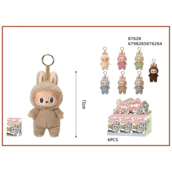 Labubu Labubu The Monsters Exciting Macaron Vinyl Λούτρινο αρκουδάκι με πλαστικό πρόσωπο 15cm 87628