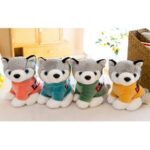 Λούτρινο σκυλάκια Husky με πλεκτά πουλόβερ 24cm 98661 - Image 3