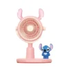 epitrapezios-mini-anemistiras-me-vasi-stitch-561b-roz-fds3286-gforgadget Επαναφορτιζόμενος Επιτραπέζιος Μίνι Ανεμιστήρας με Βάση 21cm 561B