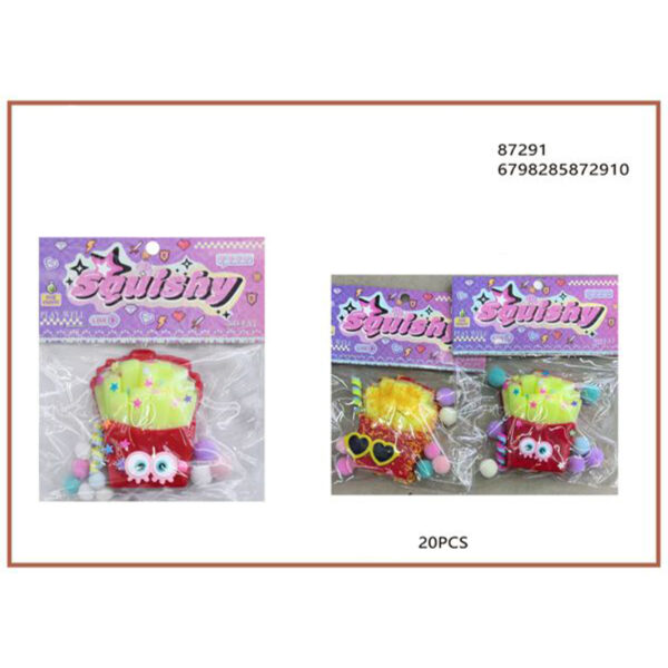 87291 0,50 Παιχνίδι σιλικόνης τύπου "Taba Squishy" με σχέδιο τηγανητές πατάτες (French Fries) - 87291