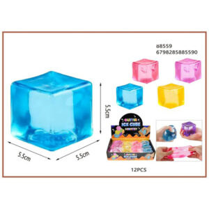 Squishy παιχνίδι αντιστρές σε σχήμα παγοκύβου 5,5cm - 88559