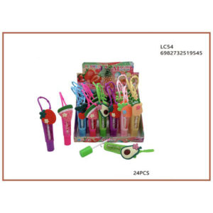 lip gloss με μπρελόκ σε σχήμα φρούτων - LC54